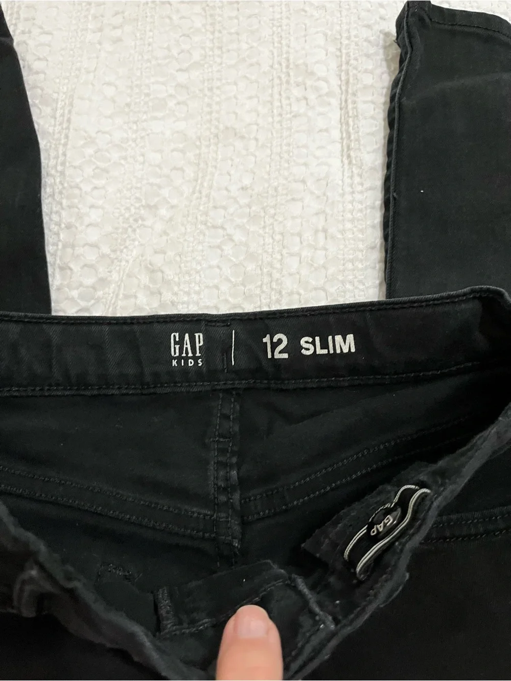 GAP Boys Black Jeans Sz 12 Straight Leg Slim City Back to School